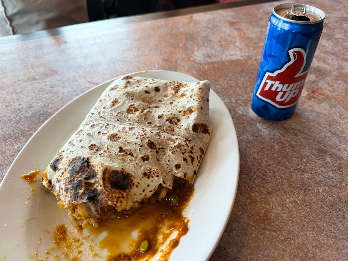 Roti and curry at Mother India Roti St Clair Ave W